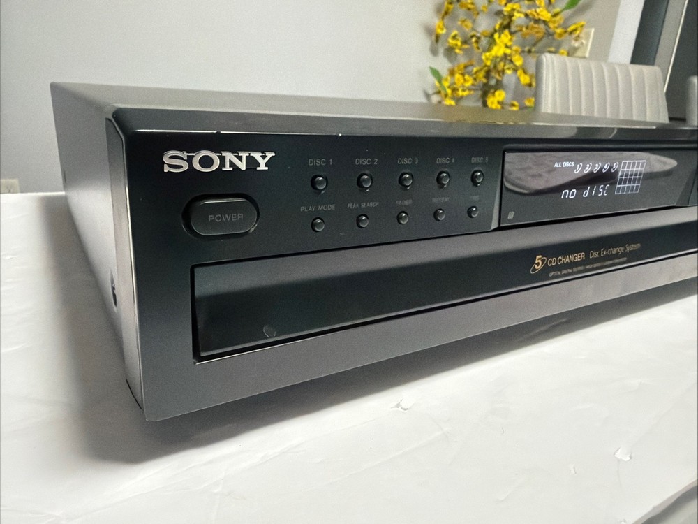 Sony 5-Disc CD Carousel Changer Exchange System CDP-CE375 Player with Remote