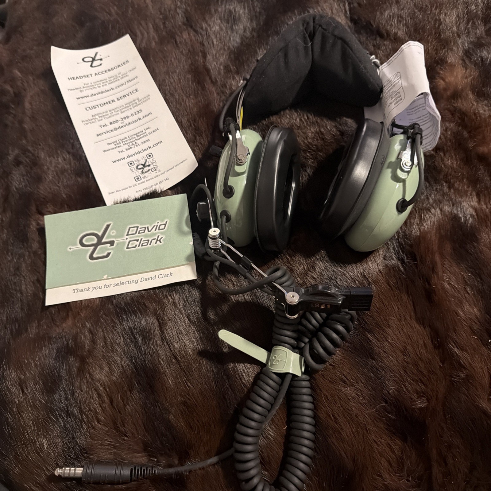 David Clark Aviation H10-76 Military Aviation Headset Headphones w/ Microphone