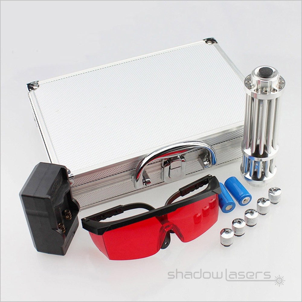 LMX3BM Adjustable Focus Blue Laser Pointer 450nm Visible Beam Light Charger+Case