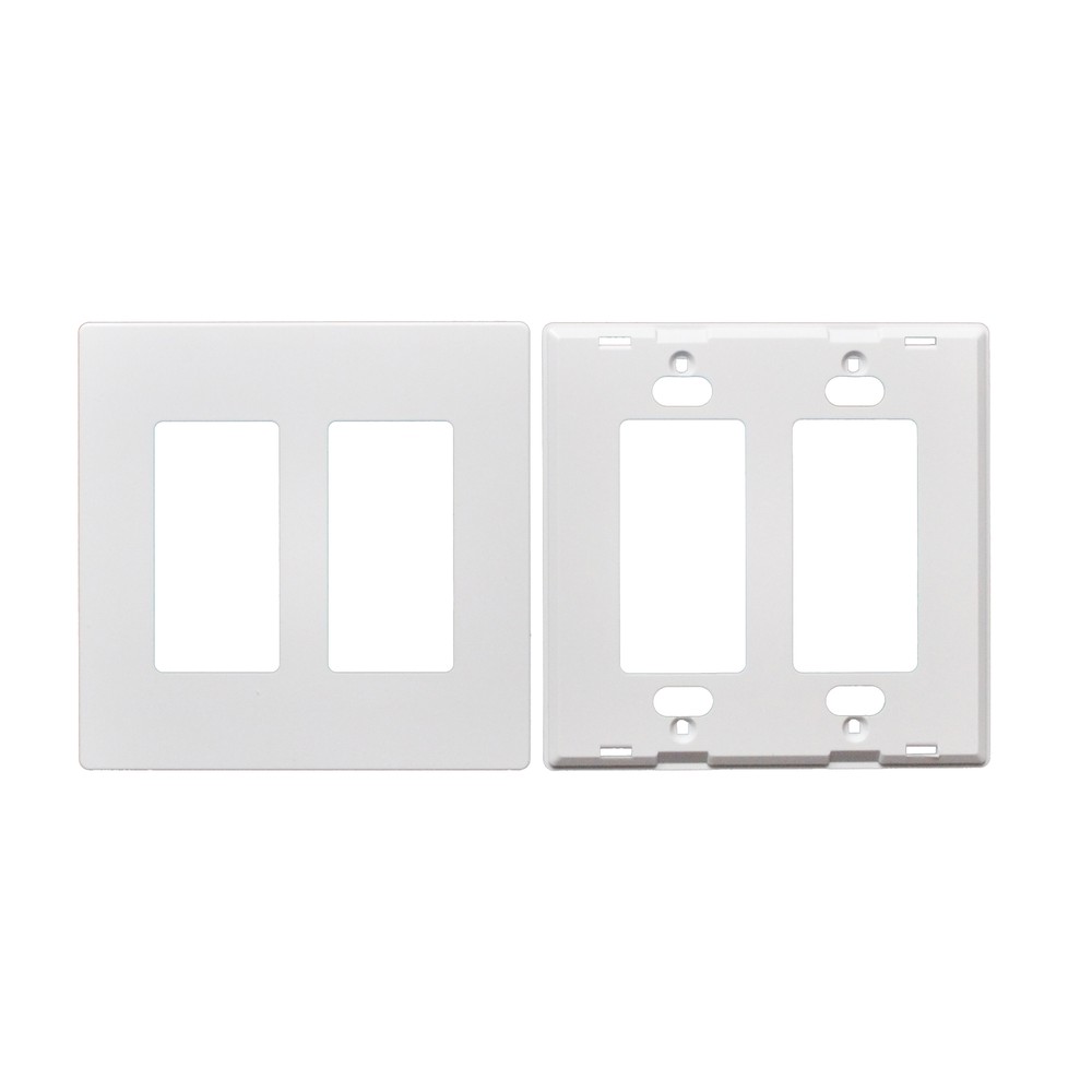 2 Gang Screwless Snap On Decorator Wall Plate White