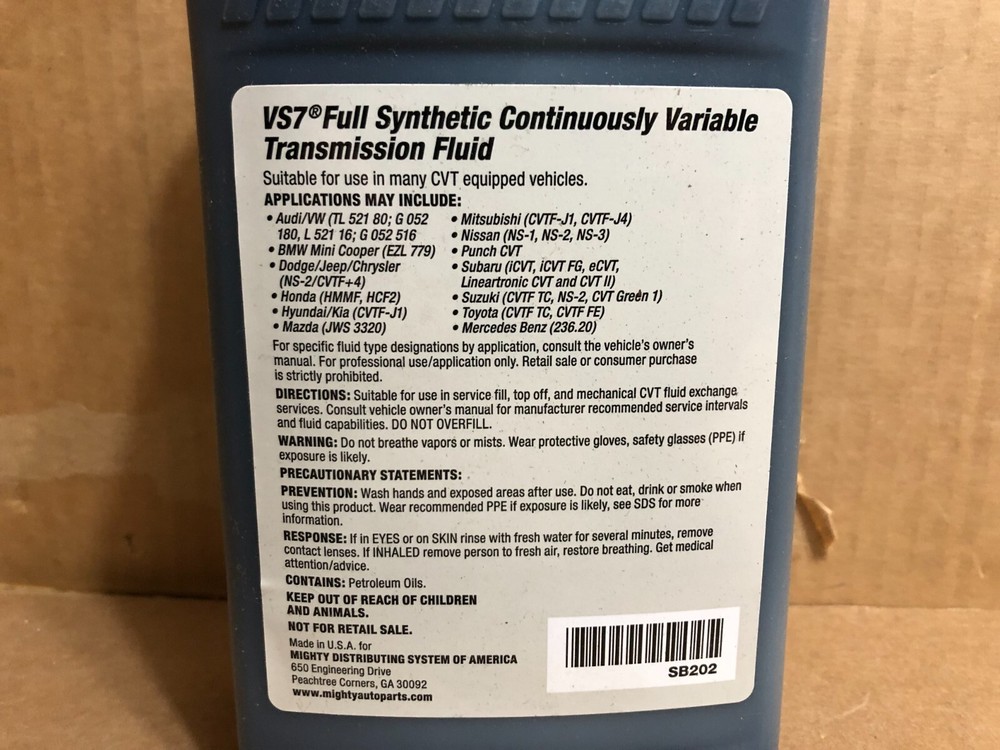 Mighty Vs7 Full Synthetic 32 fl oz (2-Pack) Continuously Variable (CVT) Fluid **