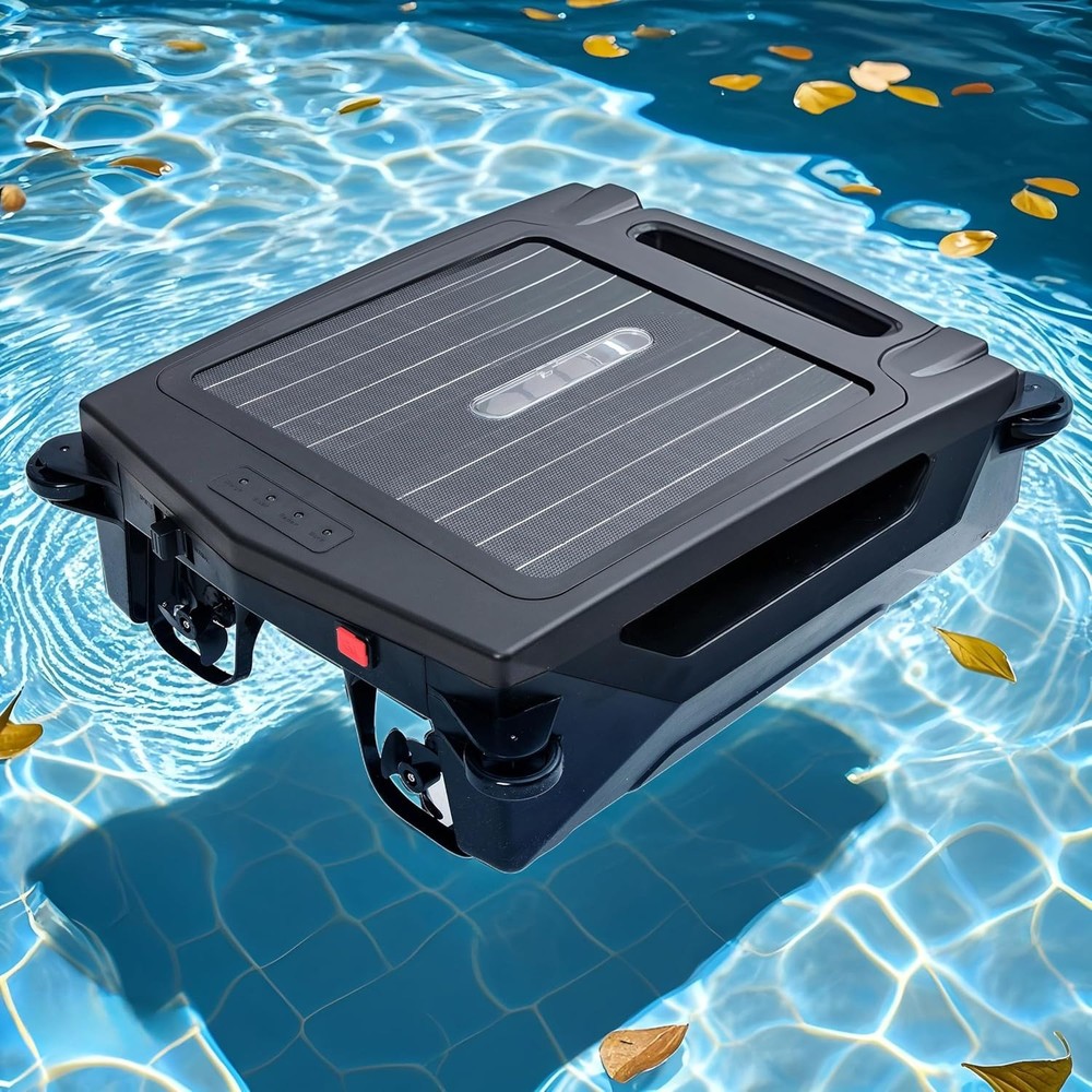Solar Automatic Robotic Pool Skimmer Surface Cleaner Dual Mode Obstacle Avoidanc