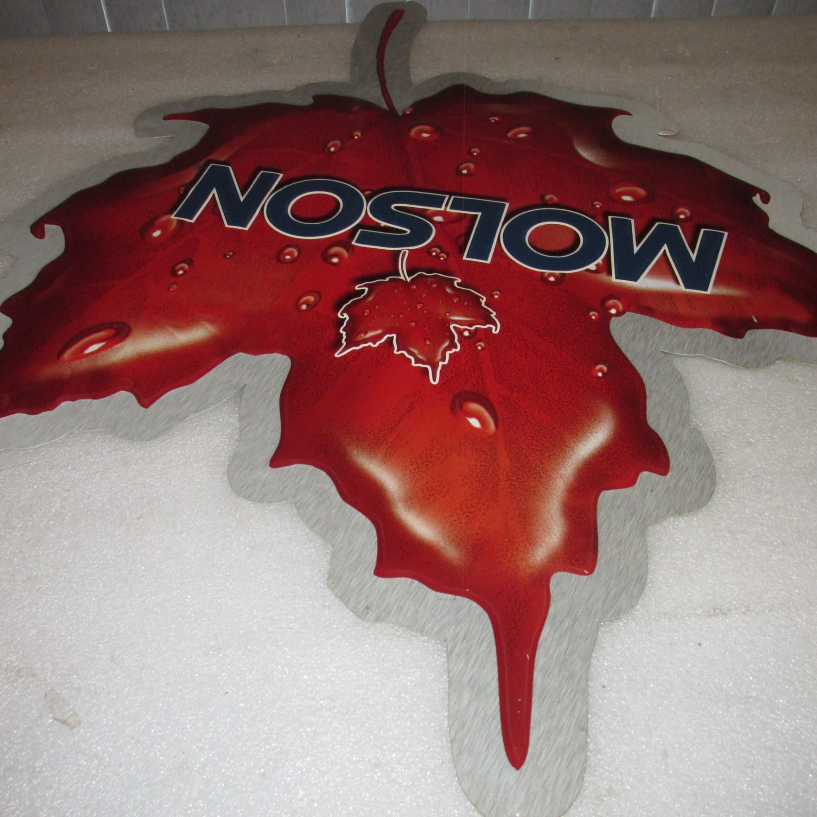 Molson Beer Sign Maple leaf Large 33x25 tin SO NICE, RARE