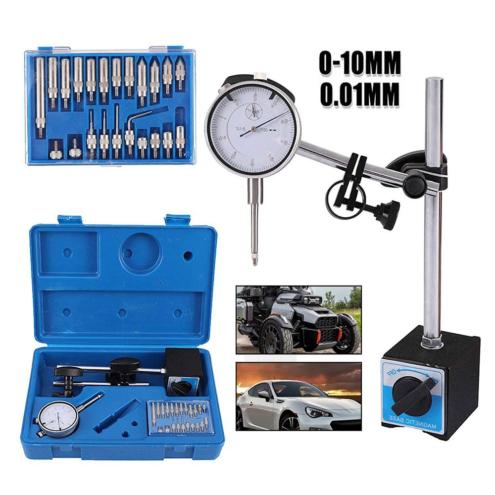 Dial Indicator with Magnetic Base, 0-1"×0.001" Precision Dial Test Indicator Set