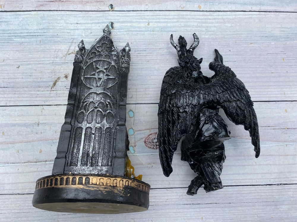 Templar Sabbatic Goat Baphomet Satan Black 10"X6" / Devil / Evil / Seating Down