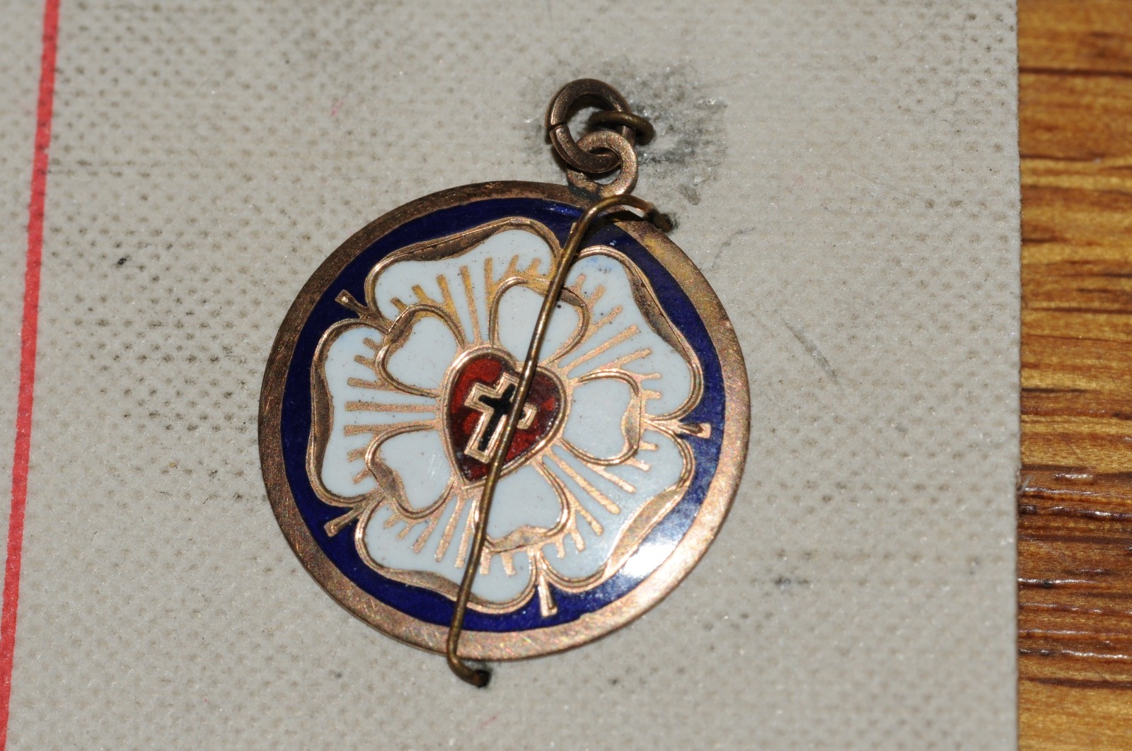 Heart  & Cross  Fraternal Organization Pendant Gold Filled 1902 Historical**NOS