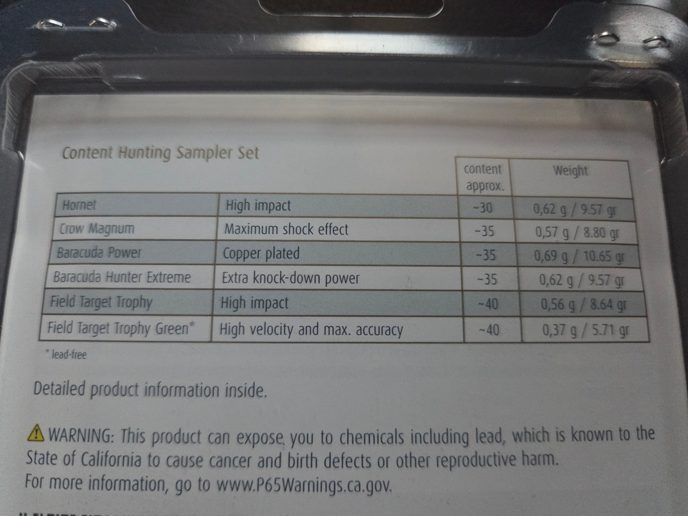 H&N Hunting Sampler Type II .177 cal. 4.5mm