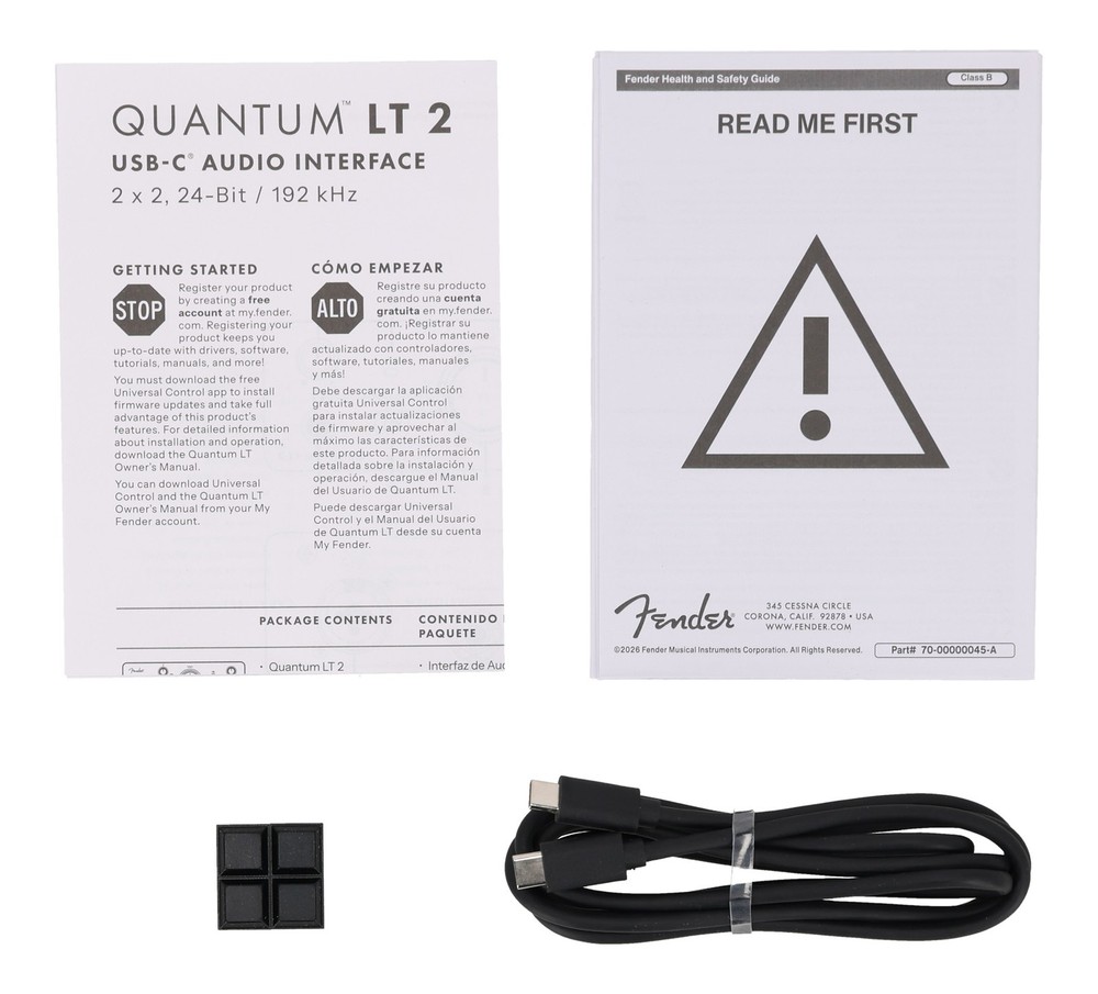 Fender Quantum LT 2 USB-C Bus-Powered Recording Interface 2x2, 24 bit/192 kHz