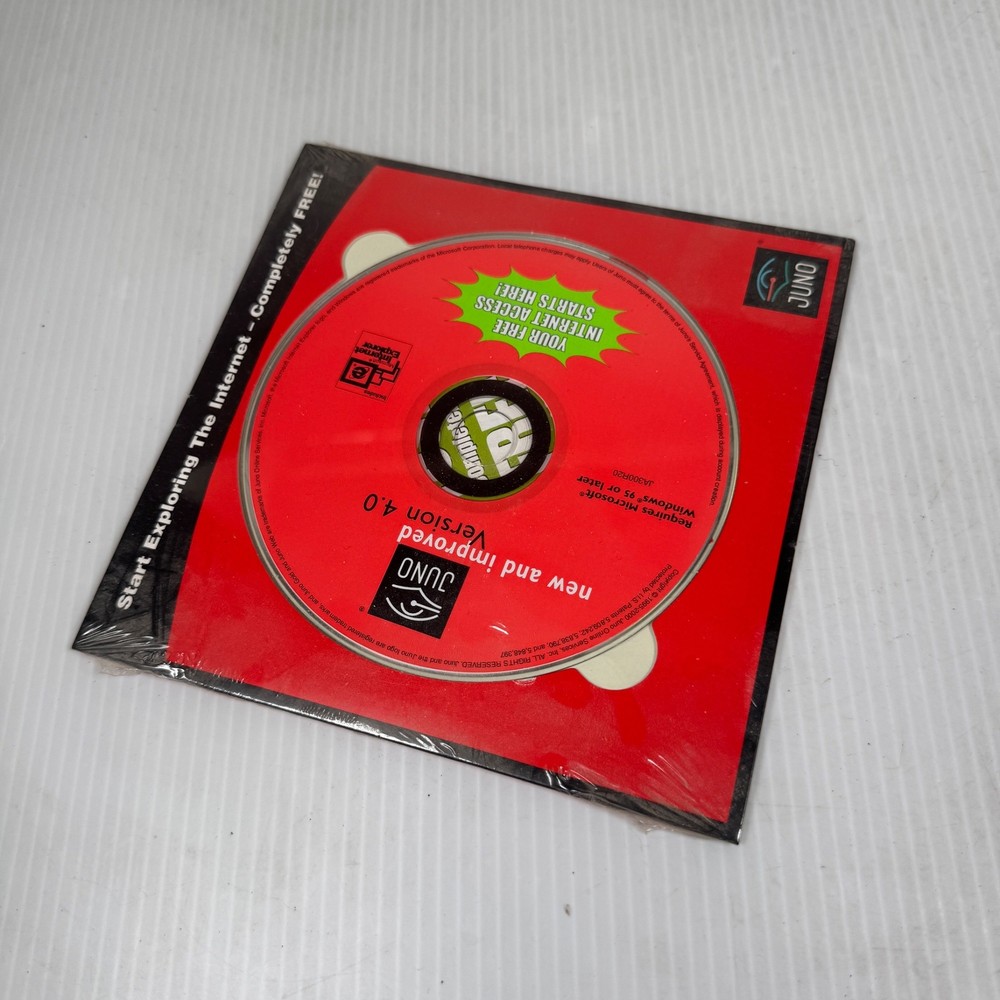 Juno Internet Access Free Trial CD Sealed Version 4.0 Y2K Compliant