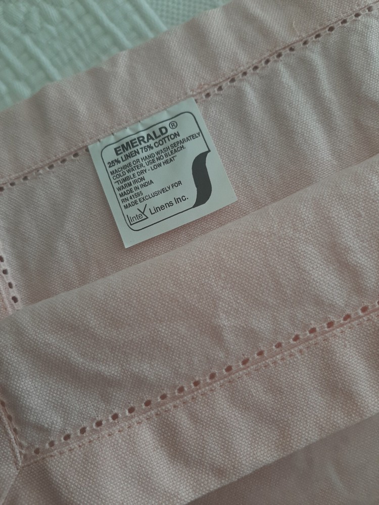 EMERALD Petal Pink Linen Table Runner 13" X 72"