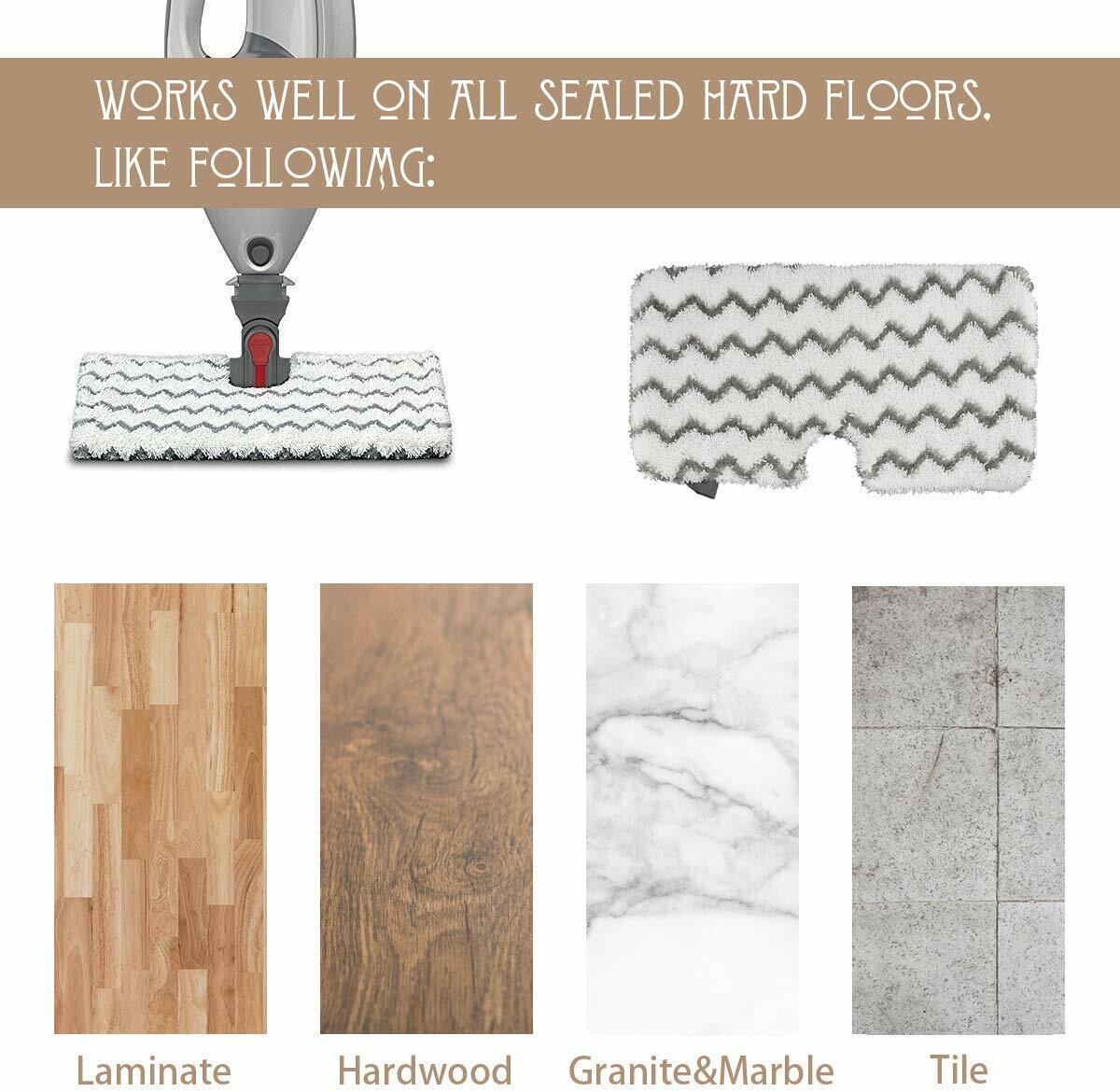 3 Pk Steam Mop Pad with Scrub Strips Microfiber Replacement Pad Refill for Shark