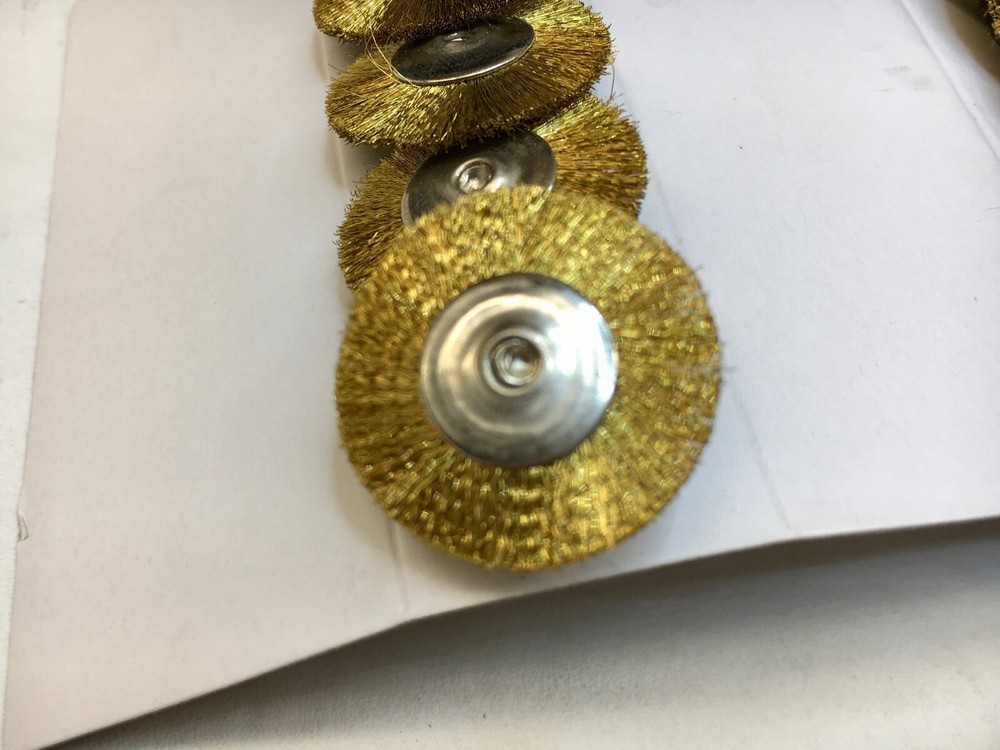 1” Brass Wire Bristle Brush  3/32” Mandrel
