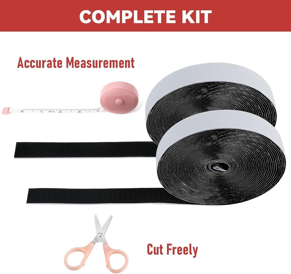 32Ft Heavy Duty Hook and Loop Tape - Versatile Double-Sided Adhesive Strips