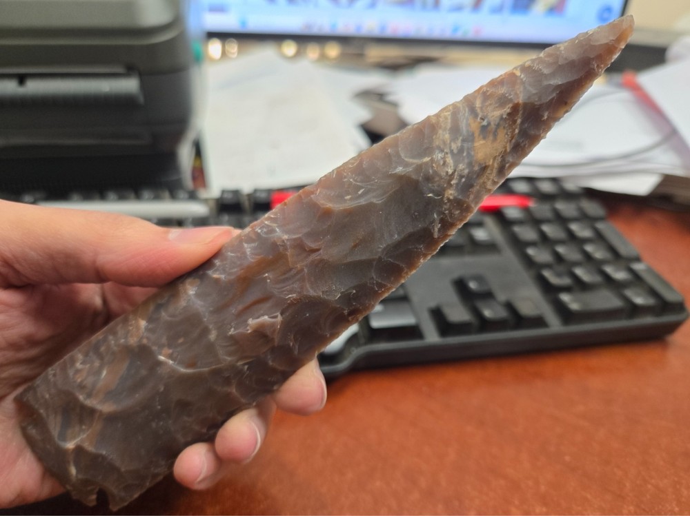 AGATE STONE SPEARHEAD ARROWHEAD POINT MEDIEVAL 7" - 7 1/2"