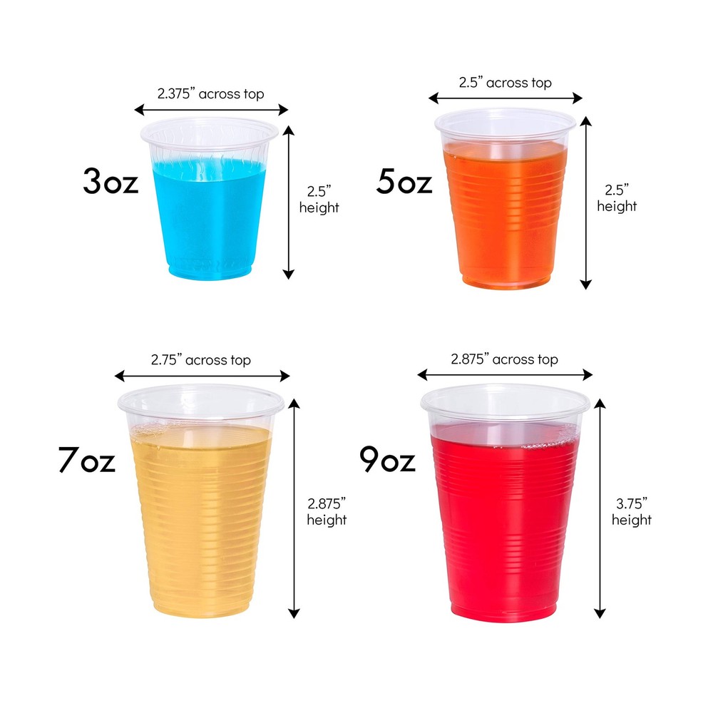 5 Oz Disposable Plastic Medium Weight Clear Drinking Cups 100 Count