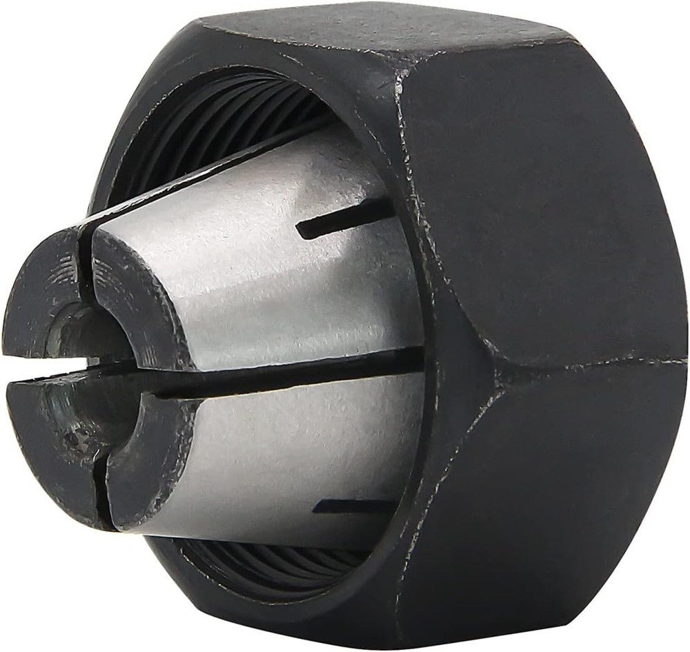 Compact 1/4-Inch Router Collet with Chuck Key for Secure Bit Retention