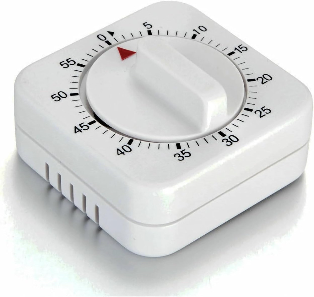 60 Minute Wind Up Mechanical Timer with Loud Alarm Manual Countdown Clock
