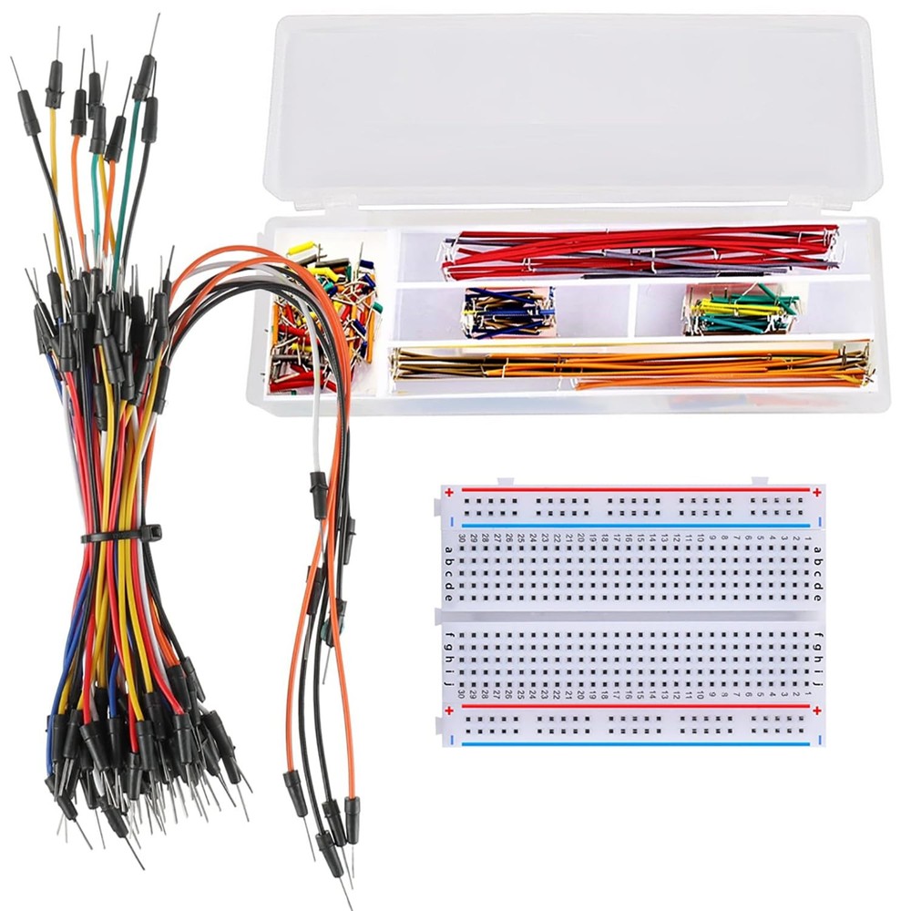 Breadboard Jumper Wire Kit with 400-Point Breadboard、65pcs Multiple Sizes M/M...