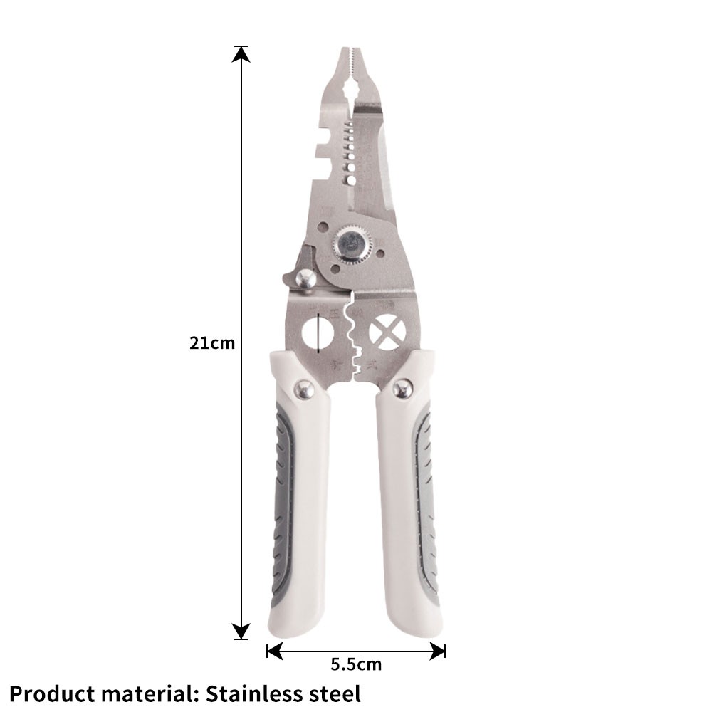 Wire Stripper Cutter Stainless Steel Wire Stripping Tool, Multi-Function CW
