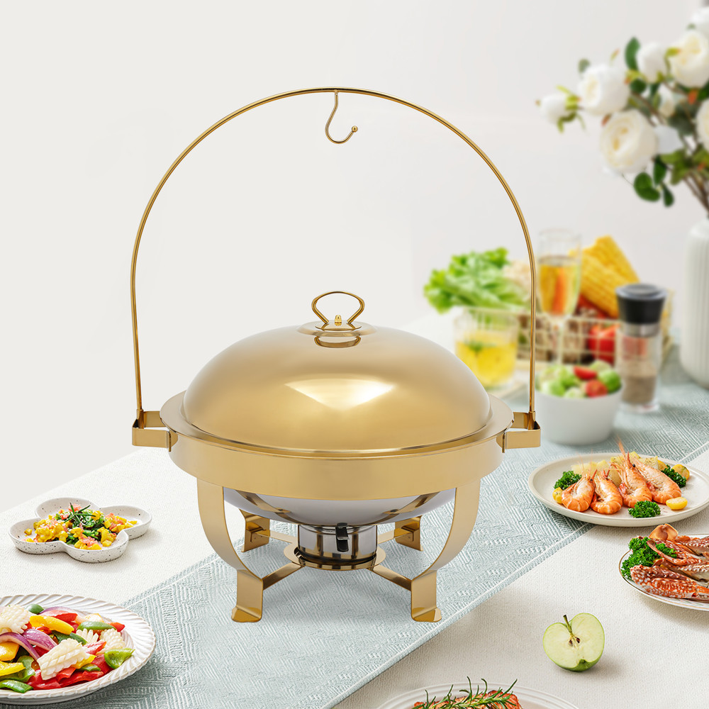 Gold Chafing Dish Buffet Set, Buffet Servers, Round Buffet Sets