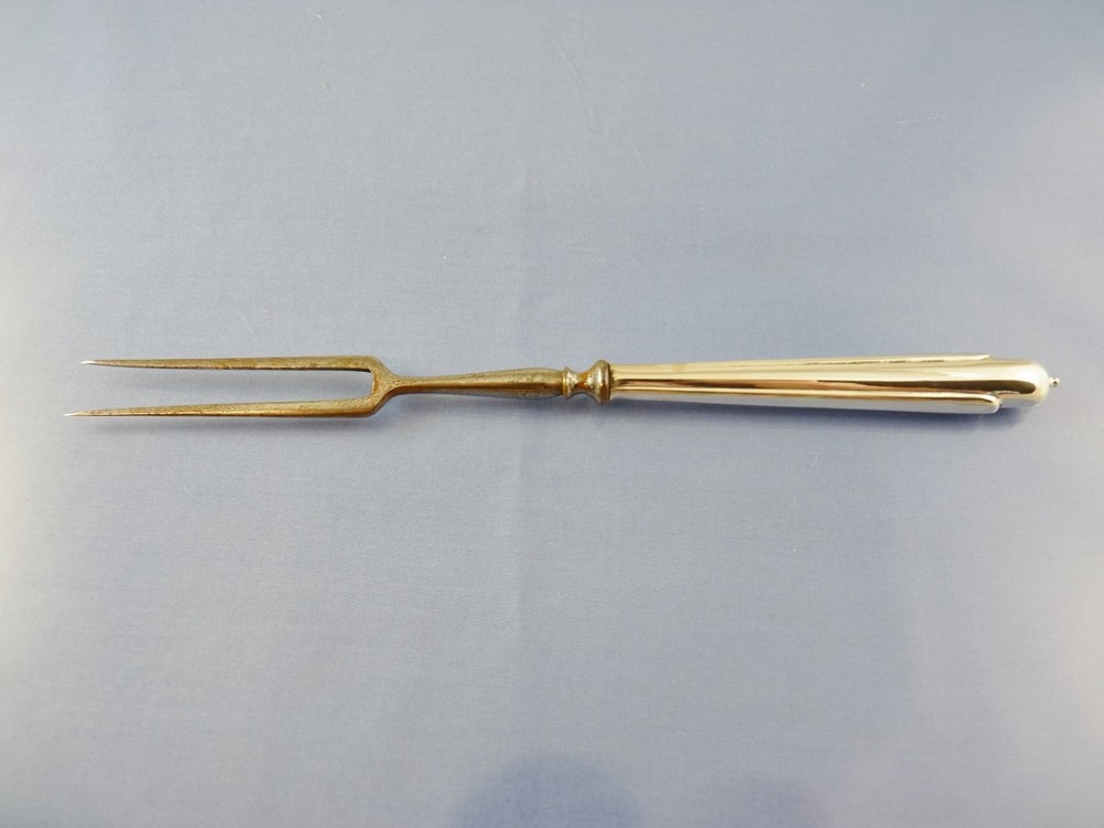 unknown KNOB TOP MEAT SERVING FORK small SILVER BY Henckels GERMANY