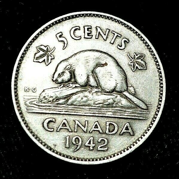1942 Canada 5 Cent Coin
