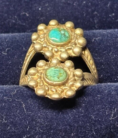 Blue Stone Daisy design ring size 4.75
