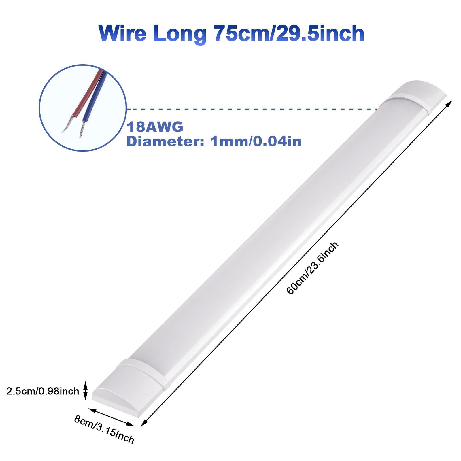 1FT 2FT 3FT 4FT LED Linear Batten Tube Light Bar Wall/Ceiling Mount Lamp Fixture