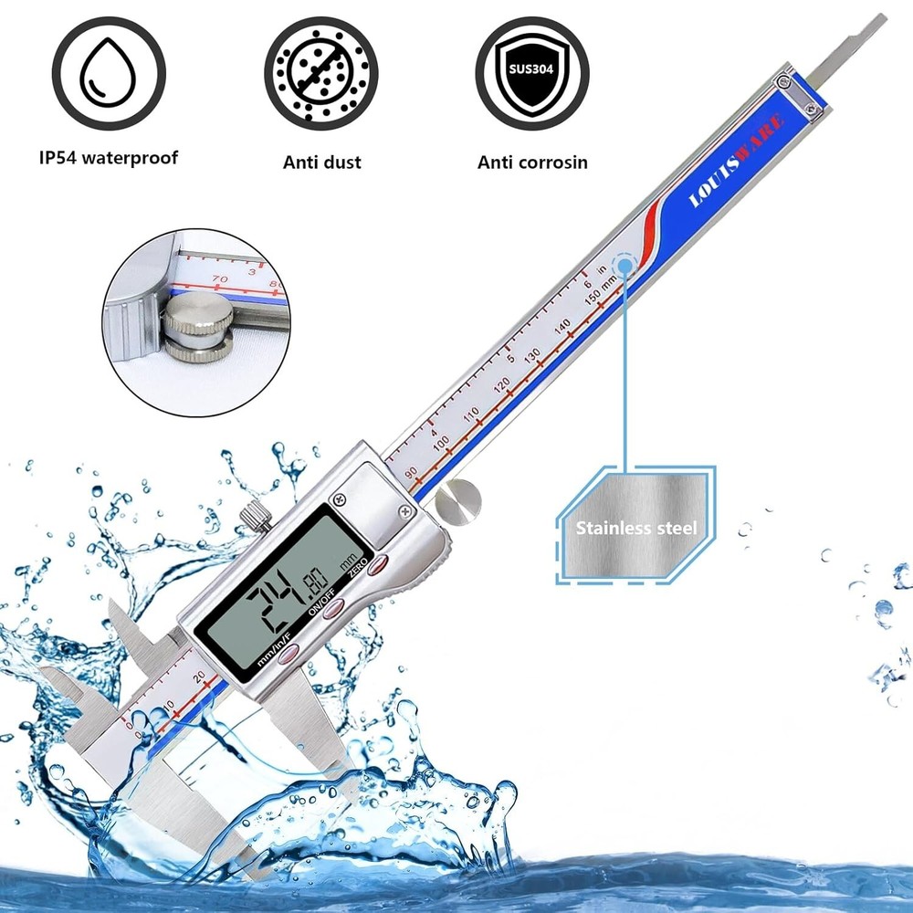 Versatile Digital Caliper with Large LCD Screen - Precision Stainless Steel Tool