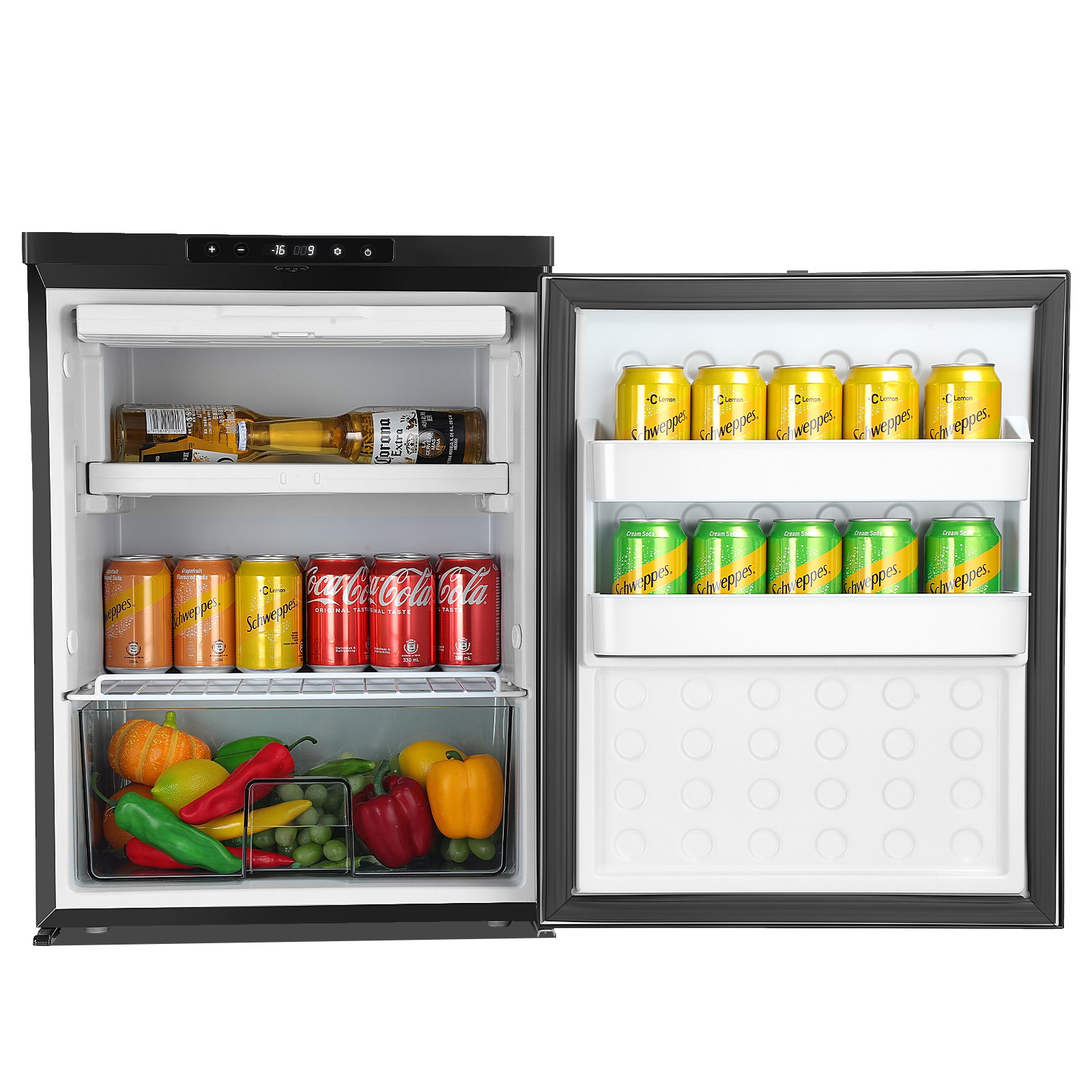 Mini Refrigerator AC110 DC 12V Fridge 2.3cu ft/65L RV Refrigerator for Truck RV
