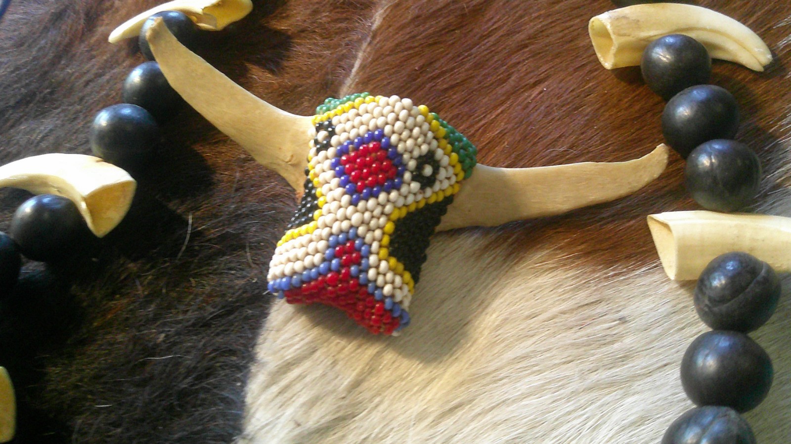 PAPUA NEW GUINEA Lot Two Necklaces SKULL Boar Tusks