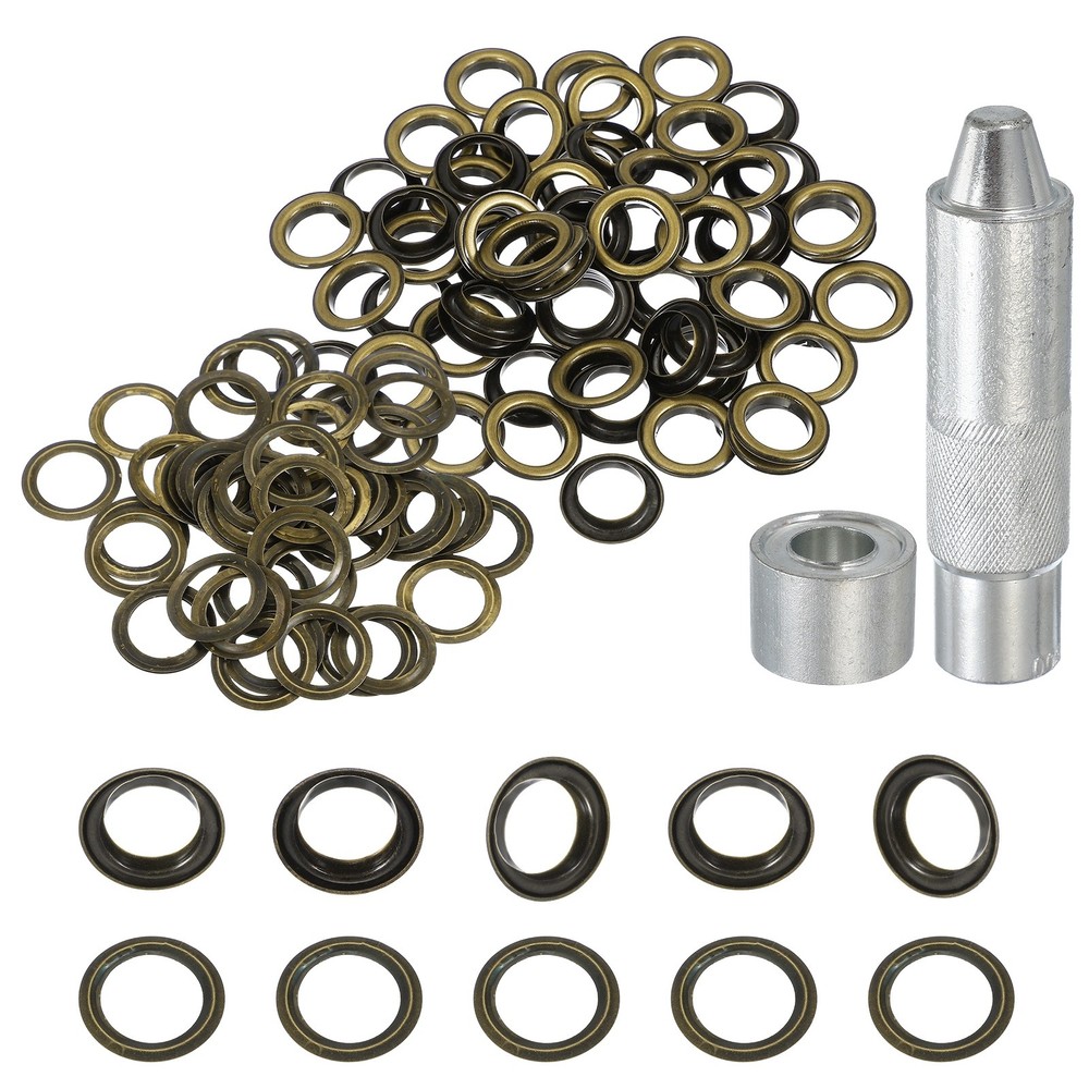80Set Grommets Eyelets Kit 18mm Copper Eyelets with Setting Tool Bronze