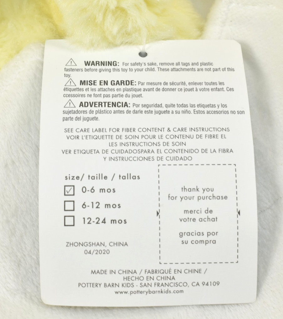 Pottery Barn Kids Baby Chick Egg Chicken Bird Costume Halloween 0-6 Months NEW