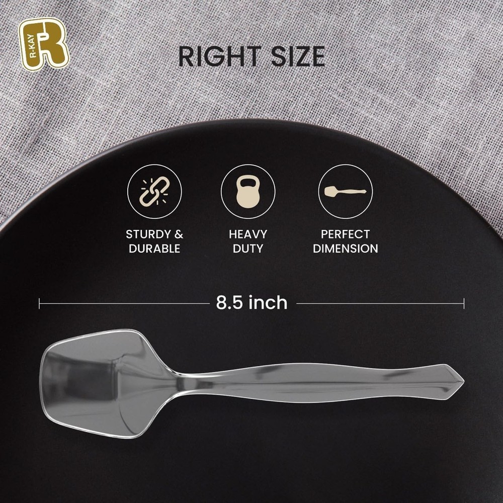 12 Pack Plastic Serving Spoons For Buffet Clear Plastic Serving Utensils For Hot
