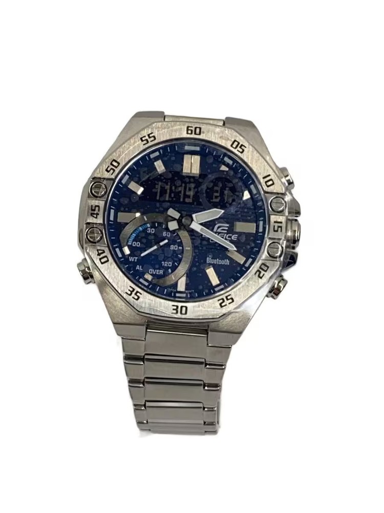 CASIO Quartz Watch Digital Analog NVY SLV ECB 10