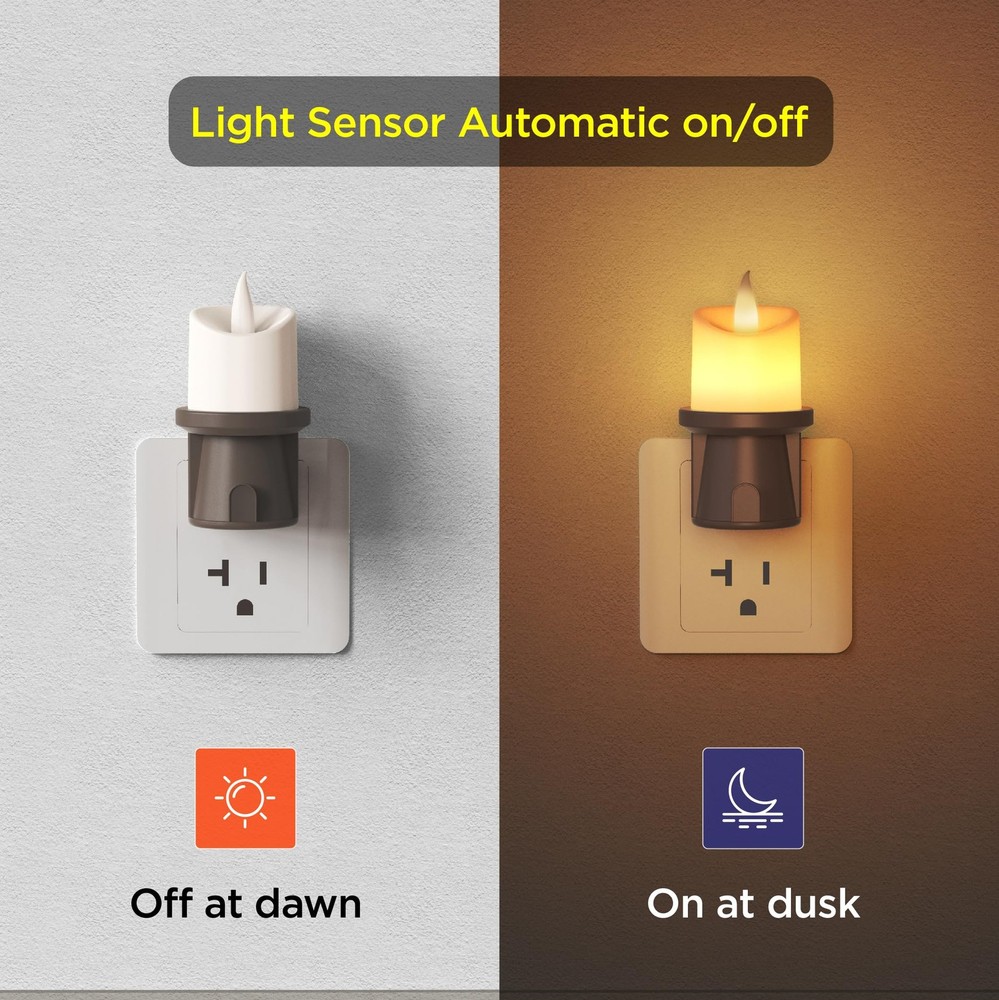 2 Pack Plug In Night Light Dusk to Dawn Sensor Remote Timer Bronze