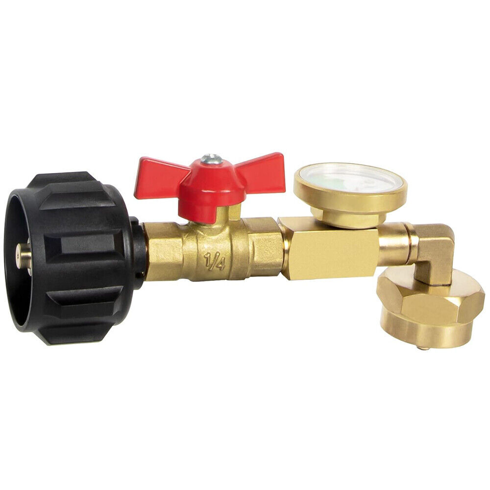 Propane Refill Adapter 20lb to 1lb, 90° Design, Quick & Smooth Refilling
