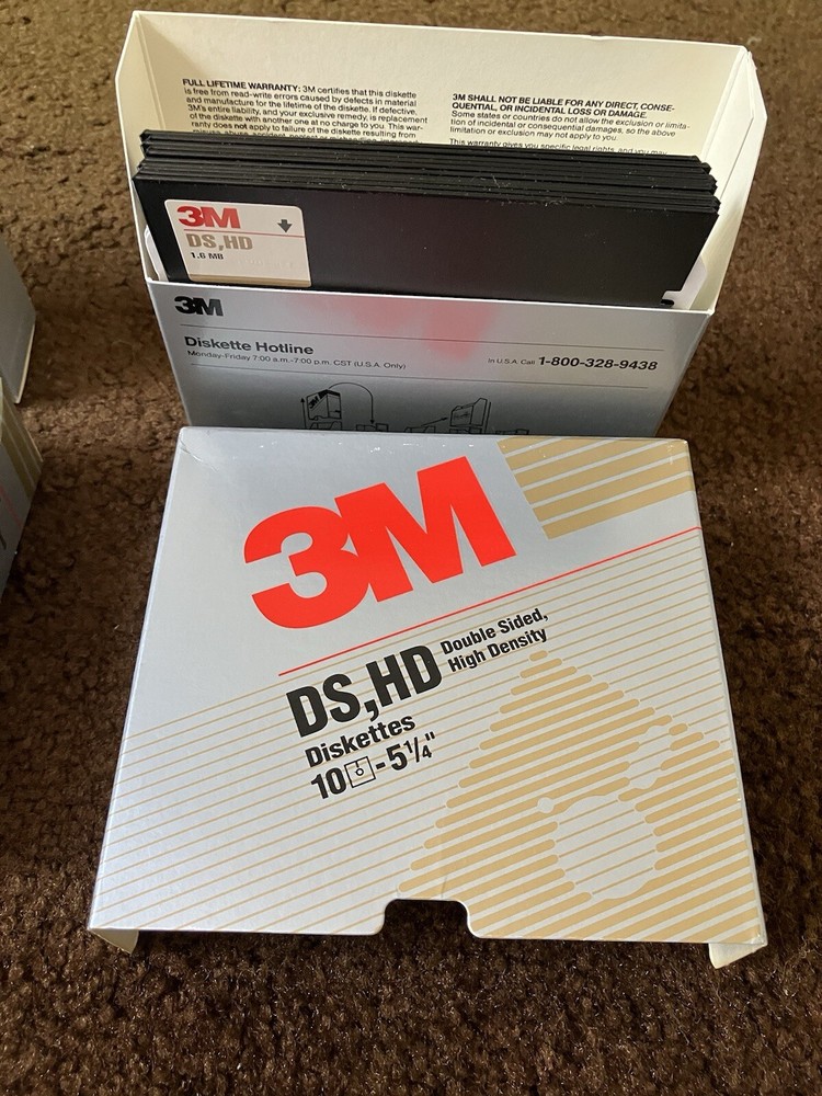 3M 5 1/4” FLOPPY DISKS/ DOUBLE SIDED HIGH DENSITY/ 10 PACK X 2
