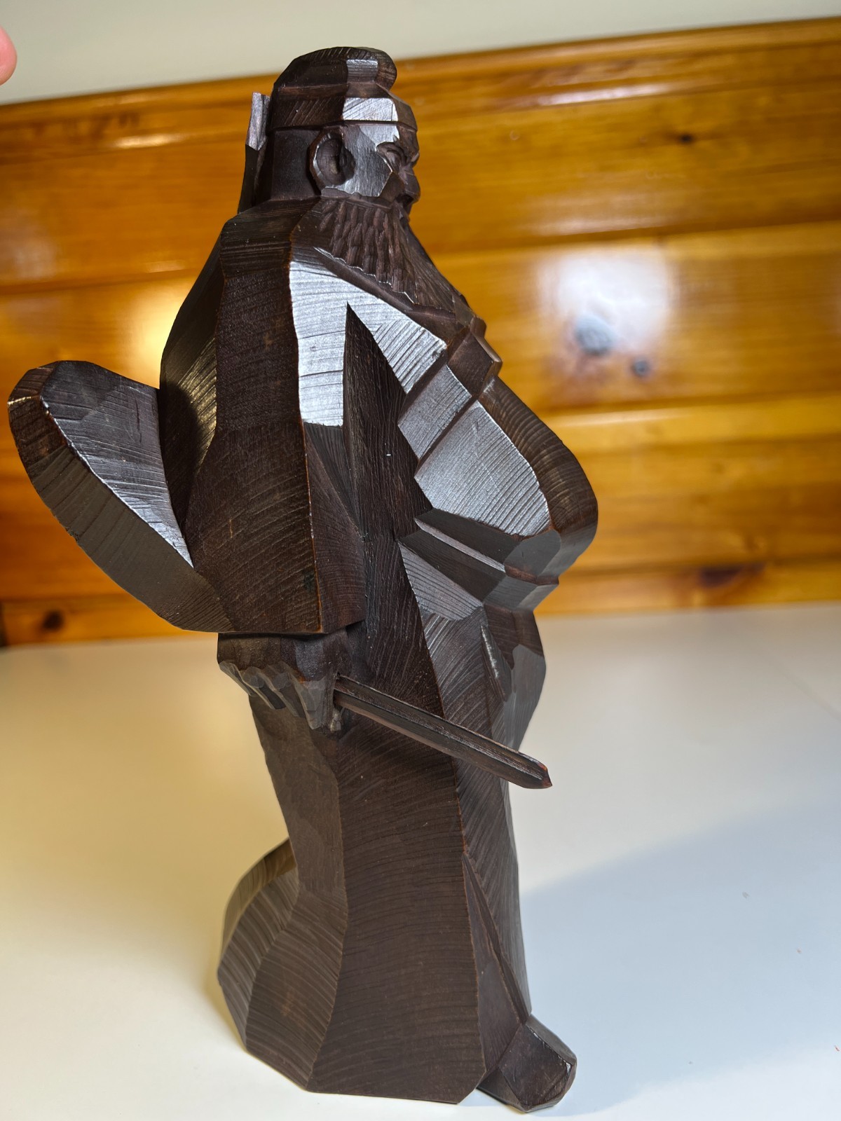 Mid Century Japanese Carved Wood Shoki Demon Queller Sculpture Okimono Yoshihiro