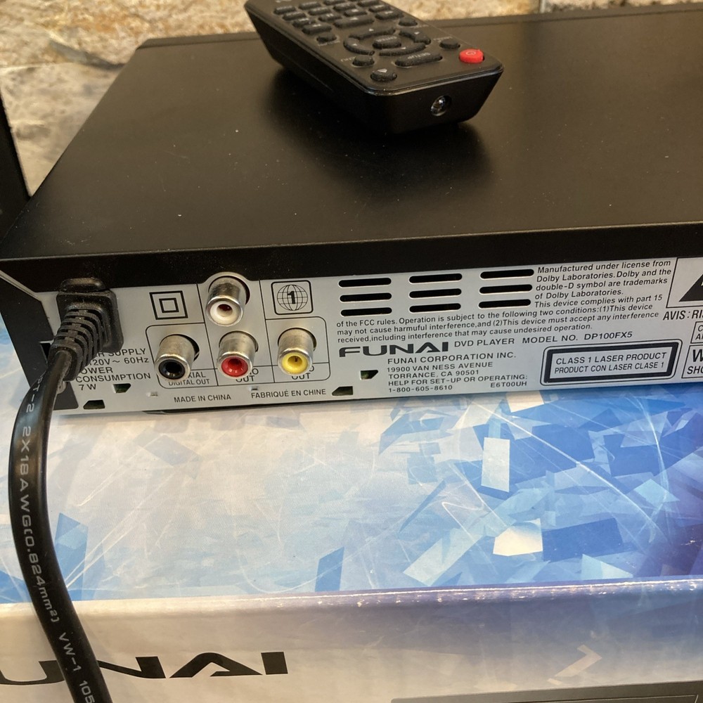 FUNAI DVD/CD Player Model #DP100FX5 Tested Works With Remote Original Box
