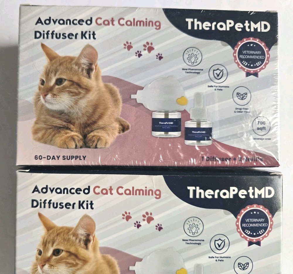 2 TheraPet MD Cat Calming Diffuser Pheromone Refill Kit Multi Anxiety Plug In