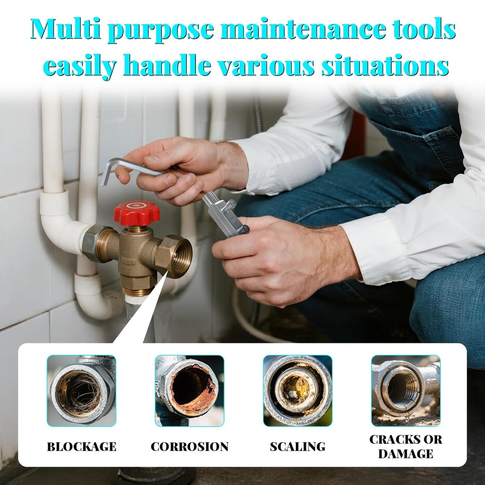 2 Pack Broken Pipe Extractor Tool, Easy-Out Stripped Screw Set,...