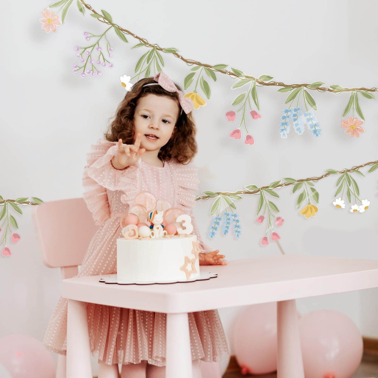 Flower Banner Garland set Wildflower Floral Garden Decoration mixed