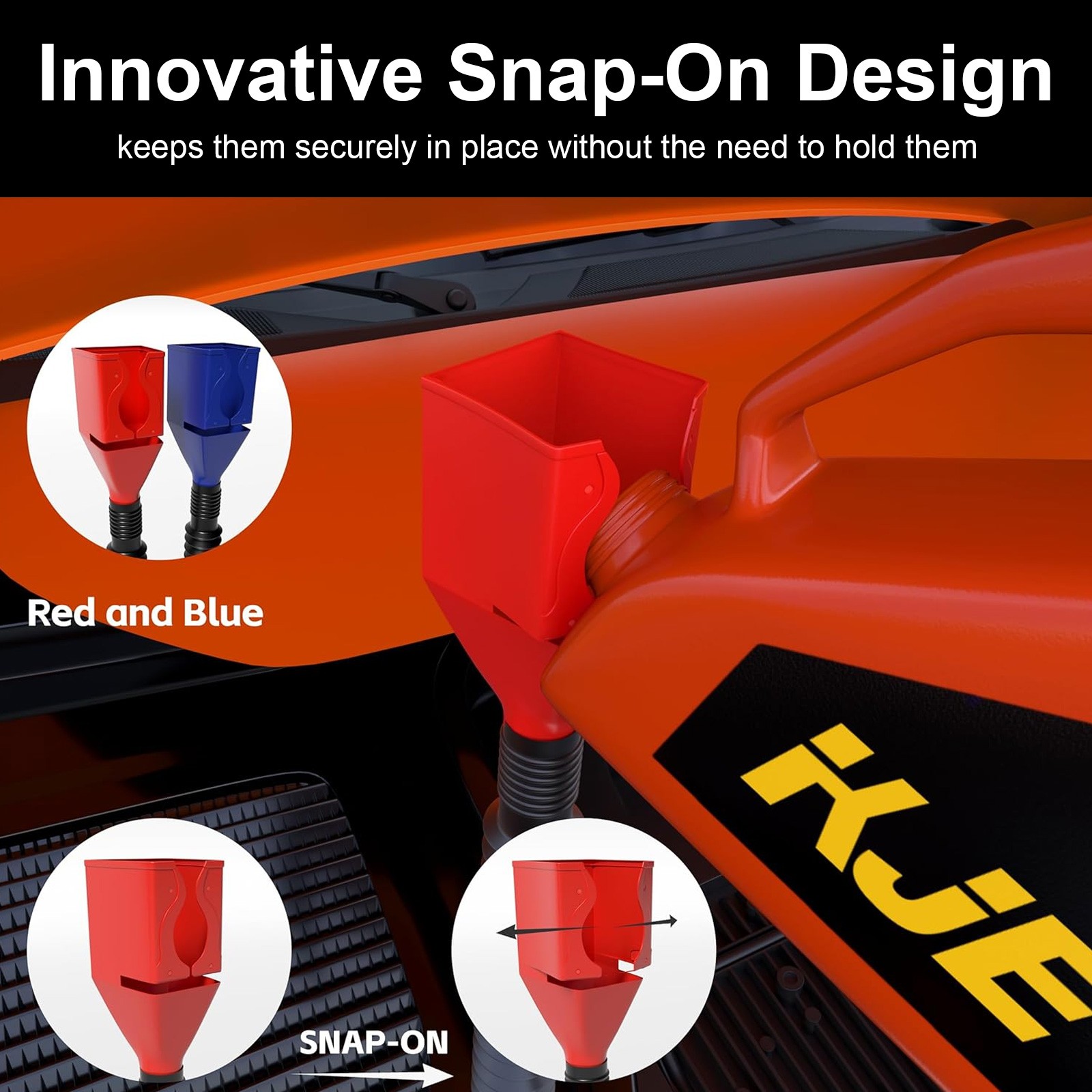 19 PCS Automotive Funnel Set w/ 9 Gas Can Spout Replacements Plastic Funnels Kit