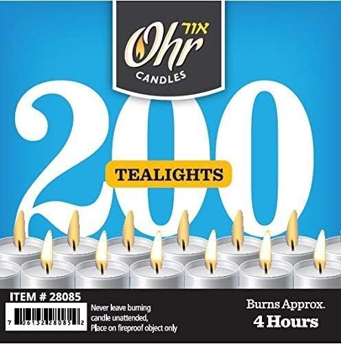 Long Burning 4-5 Hour Unscented Tea Light Candles, White, Bulk 200 pcs or 100 Pc