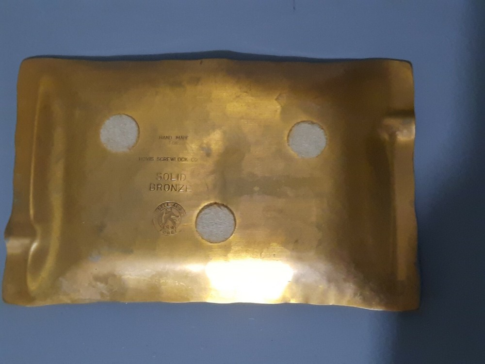 Wendell August Forge Solid Bronze Ashtray Plate Golf Hovis Screwlock