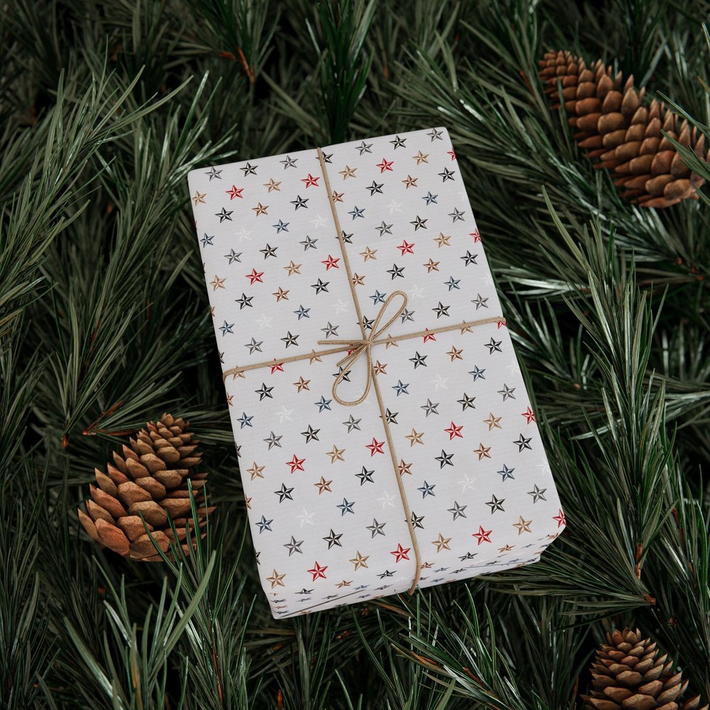 Light Grey With Star Pattern Wrapping Papers