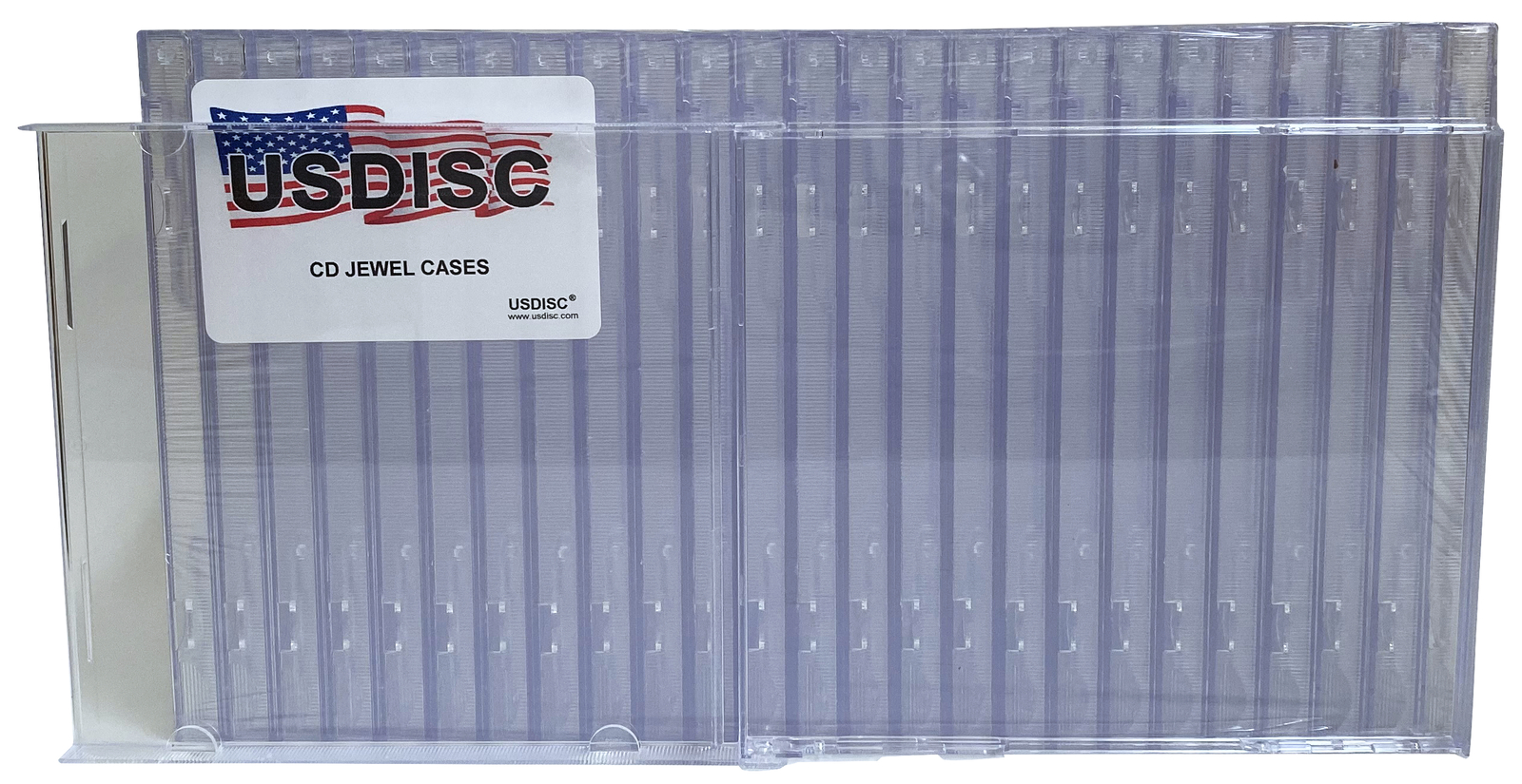 USDISC CD Jewel Cases Standard 10.4mm No Tray, Single 1 Disc (Clear) Lot
