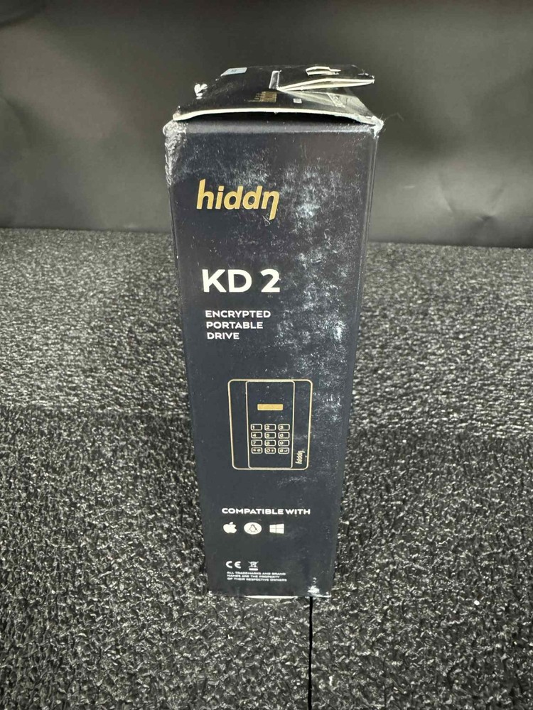 Hiddn Kryptodisk2 KD2 Hardware Alphanumeric Keypad Encrypted 256GB USB 3.1 SSD