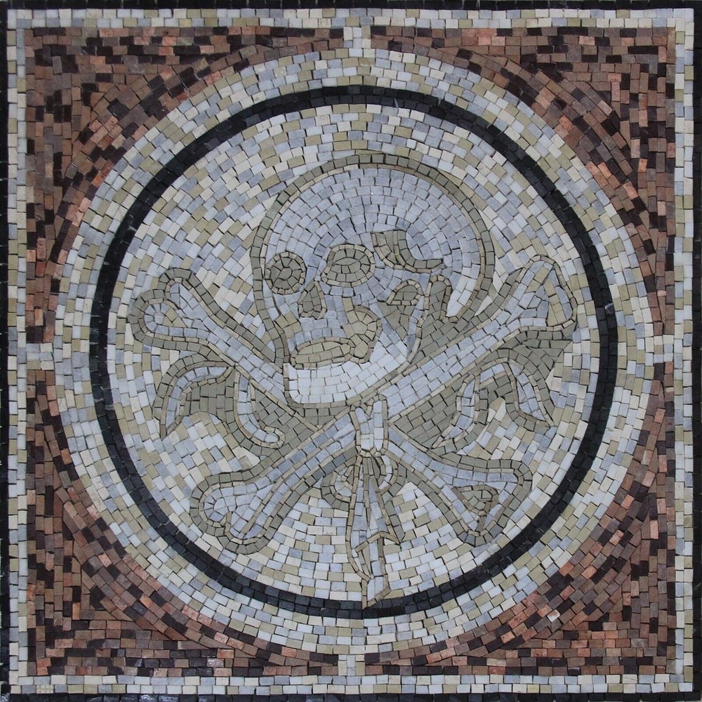 Skull Gothic Mosaic, Natural Marble Tile Stones, Square